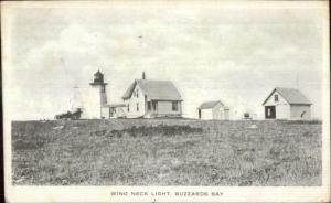 Buzzards Bay Cape Cod MA Wing Neck Lighthouse 1915 Used From Quisset PC