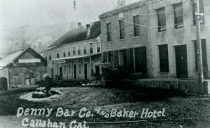 Vintage RPPC Denny Bar Co Baker Hotel Callahan, CA Postcard F65 