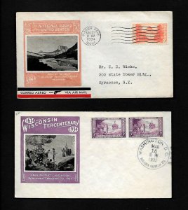 #269 F.D.C 1935 #748 Via Air Mail, 1935 #739 Imperf. Pair Cachets H. Ioor