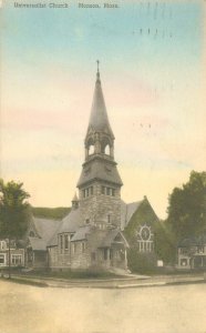 Monson Massachusetts Universalist Church 1947 Albertype  Postcard