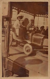 Amusement Park Carousel Real Photo Vintage Postcard AA8227