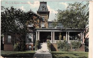 1908 DANVILLE Illinois Ill Postcard J.G CANNON'S HOME