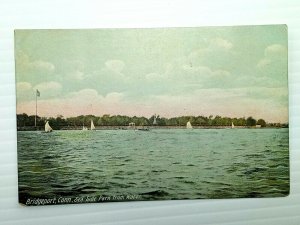 Vintage Postcard 1910's Sea Side Park from Water Bridgeport CT Connecticut