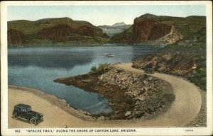 Apache Trail Canyon Lake AZ Old Cars c1920 Postcard