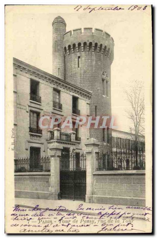 Old Postcard Paris Tour de Passy Rue de la Tour