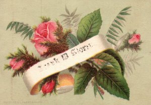 1880s-90s Flowers Roses Business Trade Card