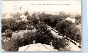 Juneau Wisconsin WI Postcard RPPC Photo Looking South From Water Tower 1922