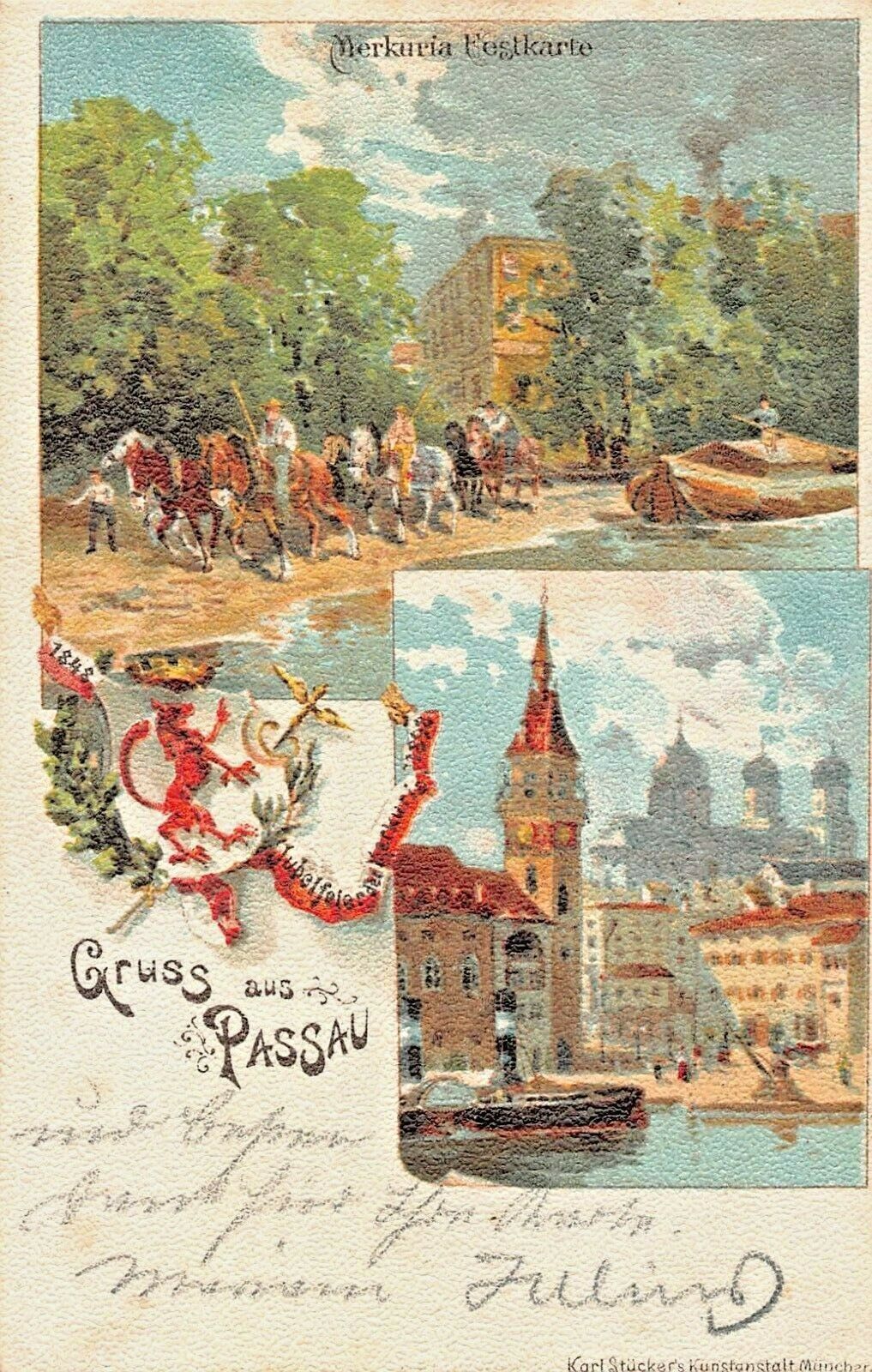 Passau Bavaria Germany~Merkuria Festkarte~K Stuckers 1898 Postcard