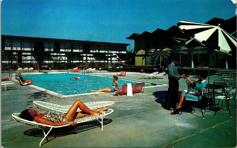 Vtg Washington WA Poolside Hyatt House Hotel Seattle Tacoma Airport Postcard