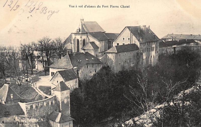 PIERRE CHATEL : vue à vol d'oiseau du fort pierre chatel - etat