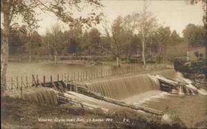 North Anson ME Dam at Cleveland Rips c1910 Real Photo Postcard