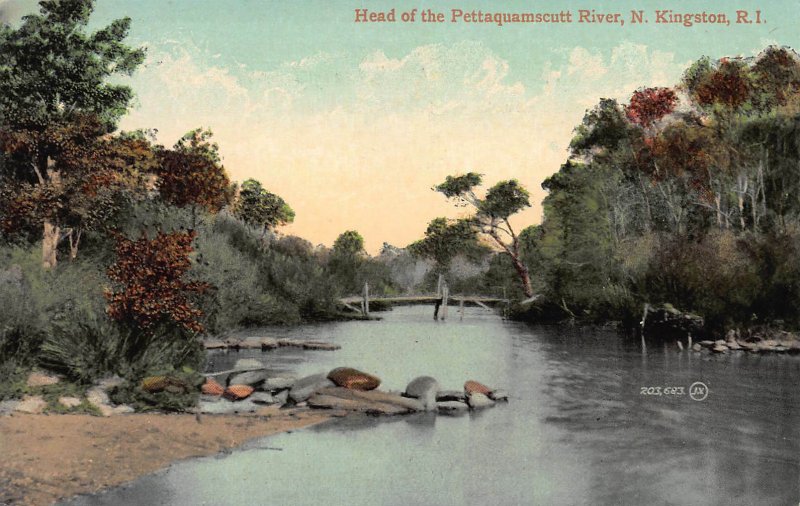 Head of the Pettaquamscutt River, North Kingston, R.I.,  Early Postcard, Unused 
