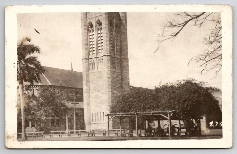 Honolulu Hawaii RPPC Cathedral of St Andrew c1920s Real Photo Postcard A50