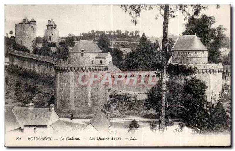 Old Postcard Fougeres Chateau Les Quatre Tours