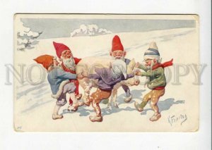 3160557 NEW YEAR Funny GNOME PIG Khorovod by FEIERTAG Vintage