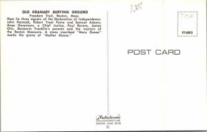 Postcard CEMETERY SCENE Boston Massachusetts MA AM8313