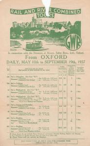 River Thames & Steam Boat Trips From Oxford Abingdon 1937 Antique GWR Leaflet