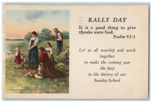 1946 Rally Day Religious Psalm 92:1 Columbus Georgia GA Vintage Postcard