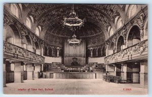 Interior of Town Hall OXFORD UK Postcard