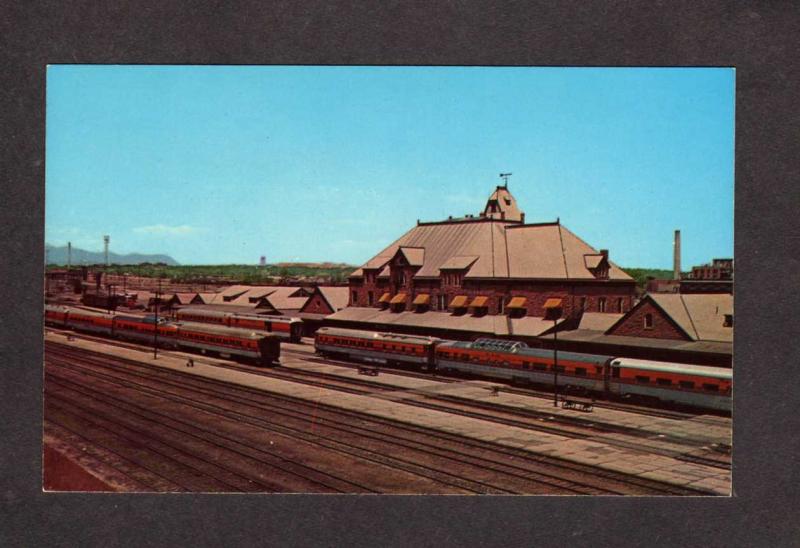 CO Pueblo Union Station Depot Colorado Railroad Train Engines Postcard