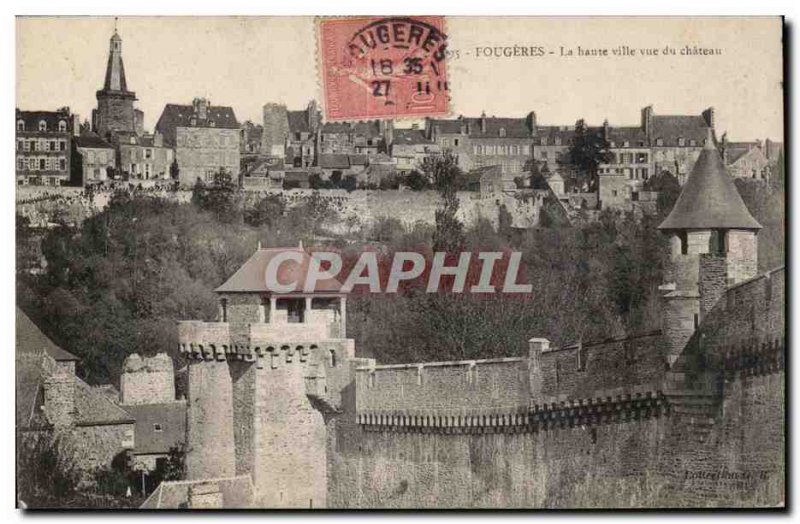 Old Postcard Fougeres The Upper Town View Du Chateau