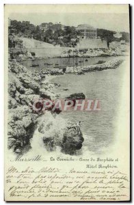 Old Postcard Marseille Anse La Corniche Prophete and Hotel Roubion