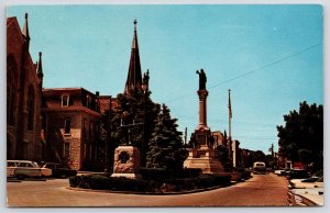Pottsville Pennsylvania PA War Memorial Monuments On Market Road Street Postcard