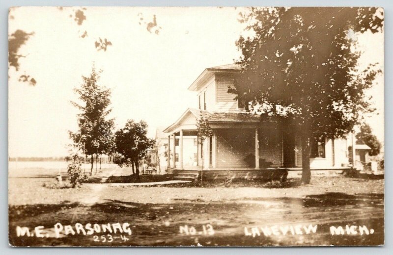 Lakeview Michigan~Methodist Episcopal ME Parsonage~Houses~c1910 RPPC 