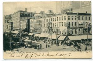 Broad & Market Street Streetcars Newark New Jersey 1911 postcard