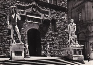 Italy Firenze Ingresso di Palazzo Vecchio Statue Of David  and Ercole e Caco ...