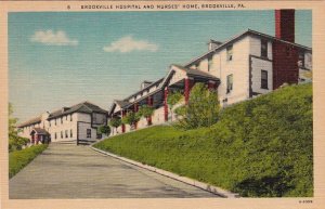 Postcard Brookville Hospital + Nurses Home Brookville PA