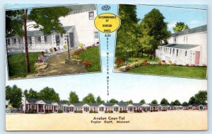 POPLAR BLUFF, Missouri MO ~ Roadside AVALON COUR-TEL Motel 1954 Linen Postcard