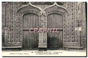 Old Postcard Croisic North Portal From & # 39Eglise Our Lady Of Pity