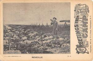 Washington DC Camp Greeting Military Reveille Antique Postcard K103202