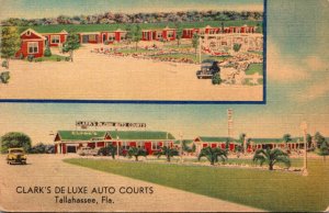 Florida Tallahassee Clark's De Luxe Auto Courts 1950
