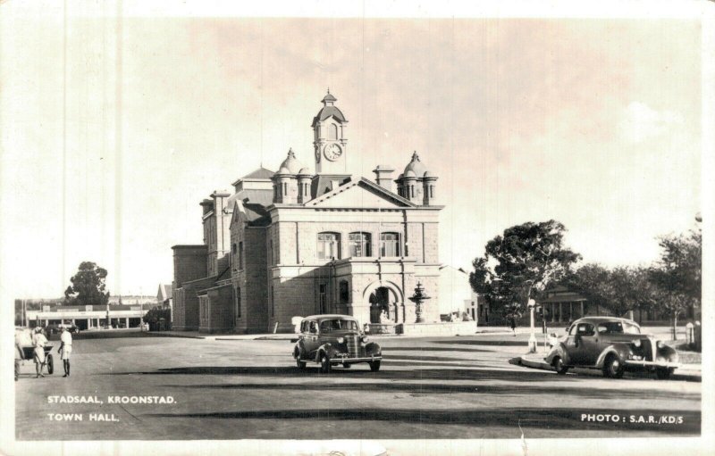 South Africa Kroonstad Town Hall RPPC 05.81