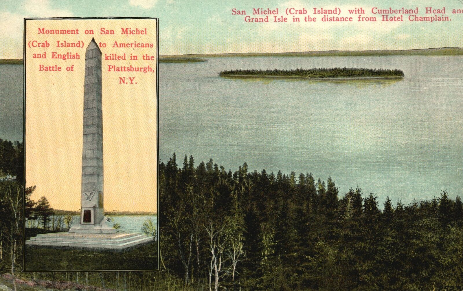 Vintage Postcard 1909 San Michel Crab Island With Cumberland Head