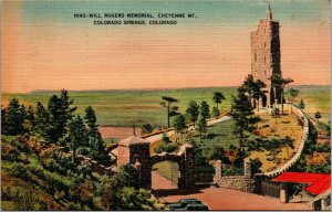 Vtg Colorado Springs CO Will Rogers Memorial Cheyenne Mountain 1940s Postcard