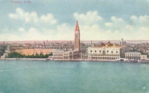 Venice Italy, View of City Across Water Litho Postcard Unused