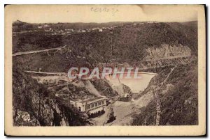 Postcard The Old Dam Mareges Correze Panoramic view