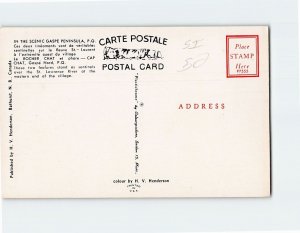 Postcard Le Roger Chat et phare, In The Scenic Gaspe Peninsula, Cap-Chat, Canada