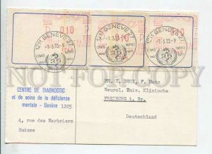 450368 Switzerland 1973 real posted Geneve Automatenmarken Variable value stamp