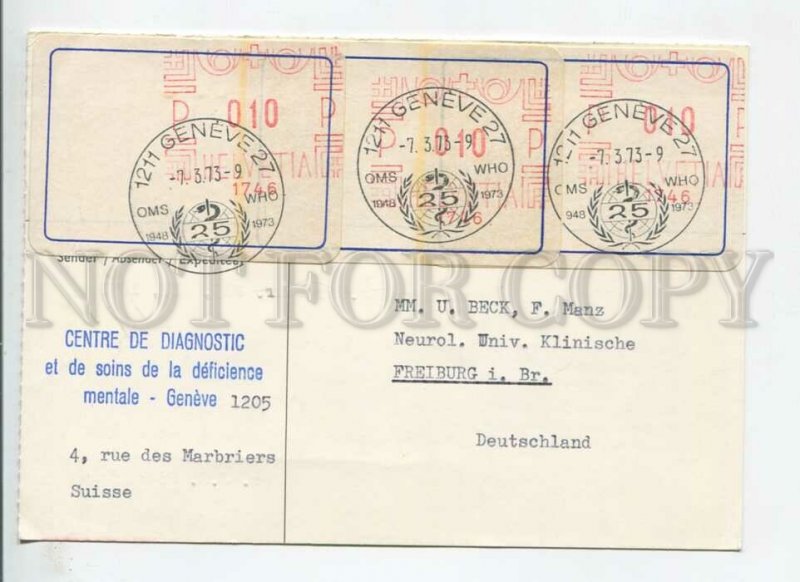 450368 Switzerland 1973 real posted Geneve Automatenmarken Variable value stamp