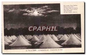 Old Postcard Army Camp life 10 pm The lights