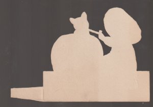 Vintage HALLOWEEN c1910 STANDUP Boy JOL BLACK CAT Jack O'Lantern Ex Carpentier