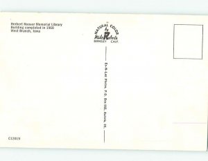 Unused Pre-1980 HERBERT HOOVER LIBRARY West Branch Iowa IA d6012