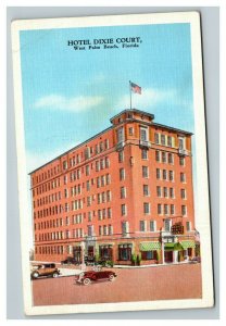 Vintage 1939 Advertising Postcard Hotel Dixie Court West Palm Beach Florida