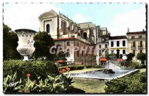 Old Postcard Montauban Adside the cathedral and Garden