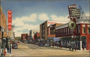 Albuquerque New Mexico NM Street Scene Linen Vintage Postcard