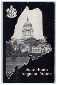 c1950 State House Building Tower Dome Grounds Augusta Maine ME Unposted Postcard